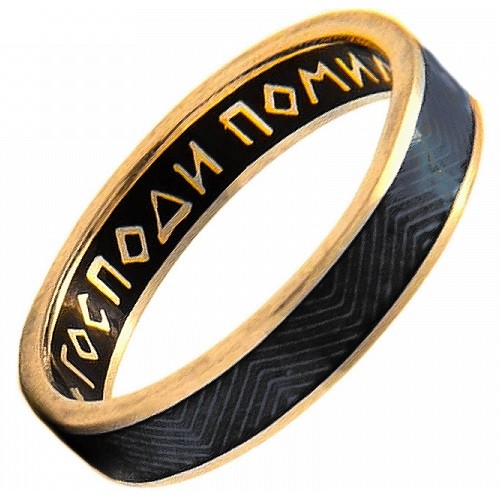 Православное кольцо с эмалью 10127