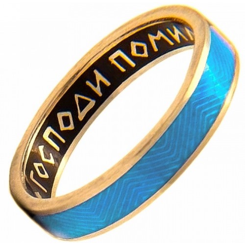 Православное кольцо с эмалью 10128