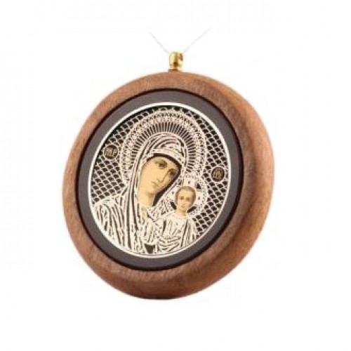 Серебряная икона в машину Казанская Божия Матерь 15972