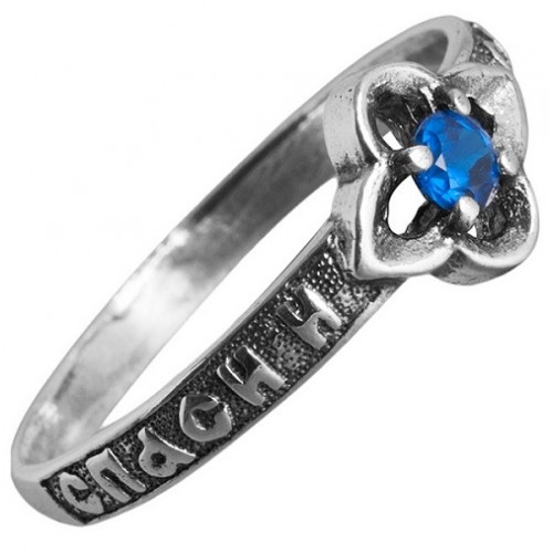 Женское кольцо Спаси и Сохрани Сапфир 19018