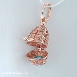 Ладанка на шею серебро с позолотой ребенку девушке 29051