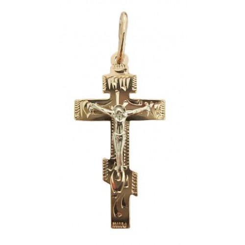 Крест золотой православный нательный 31189