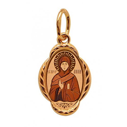 Золотая подвеска кулон святая Анна Пророчица 32466