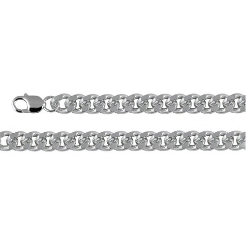 Панцирная цепь серебряная мужская женская покрытие родий 34694