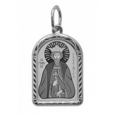 Серебряная мужская подвеска святой Дионисий 39466