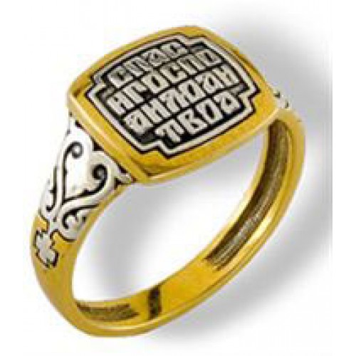 Позолоченное кольцо печатка 39562