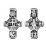 Большой крест мужской из серебра Николай Чудотворец