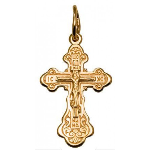 Крестик нательный православный золотой для мужчин женщин 45469
