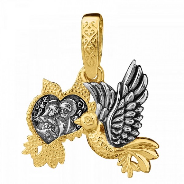 Позолоченная подвеска Петр и Феврония 333714