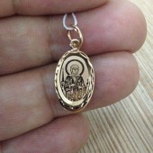Золотая женская подвеска святая Ксения