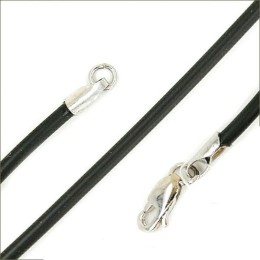 Каучуковый шнурок на шею с серебряной застежкой для мужчин женщин 42739
