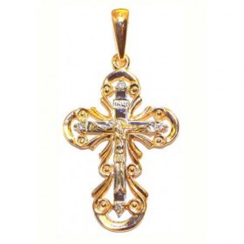 Крест нательный золотой с бриллиантами 16819
