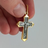 Позолоченный серебряный крестик