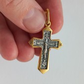 Позолоченный серебряный крестик