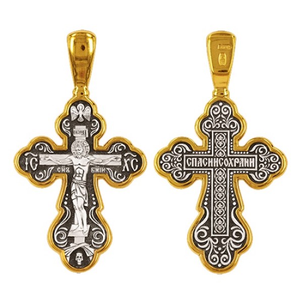 Серебряный крест с позолотой 294793
