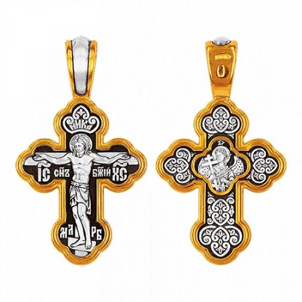 Серебряный крест с позолотой Ангел-Хранитель 294831