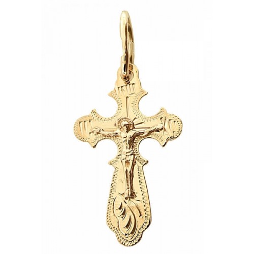 Женский золотой крестик православный подвеска на шею 30335