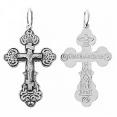 Крестик серебряный православный с чернением, арт. 34015