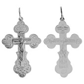 Крестик серебряный православный с чернением, арт. 34015