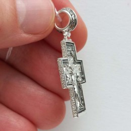 Серебряный крестик Оранта Божия Матерь прямой 344234