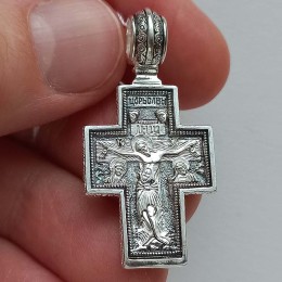 Серебряный крестик Оранта Божия Матерь прямой 344234