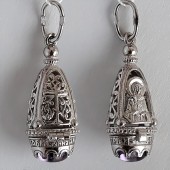 Серебряная ладанка Матроны родированное серебро