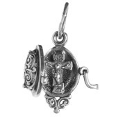 Медальон серебряный (мощевик) нательный "Пасха", арт. 18936