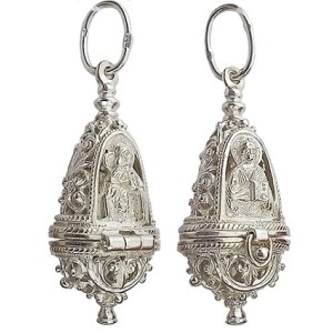 Ладанка серебряная на шею церковная без камней 19001