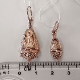 Ладанка золотая на шею без камней иконка Казанская 27347