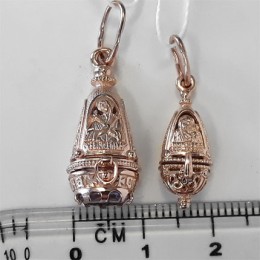 Ладанка золотая на шею без камней иконка Казанская 27347