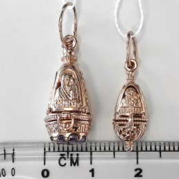 Ладанка золотая на шею без камней иконка Казанская 27347