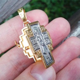 Крест мощевик нательный серебряный 25615