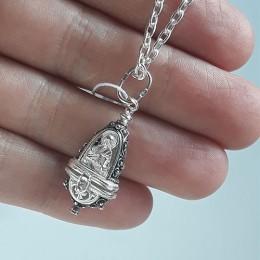 Ладанка серебряная на шею церковная без камней 36670