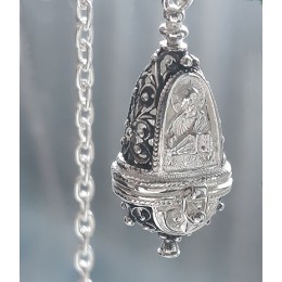 Ладанка серебряная на шею церковная без камней 36670