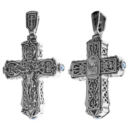 Серебряный Мощевик-крест с чернением 38353
