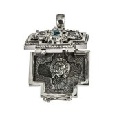 Медальон православный мощевик с топазами Нерукотворный Спас арт. 45513