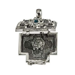 Медальон православный мощевик с топазами Нерукотворный Спас 45513