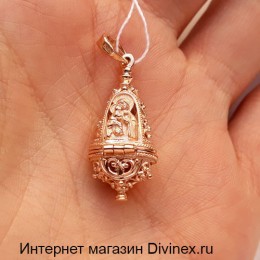 Ладанка золотая на шею Спаситель Владимирская без камней 49840