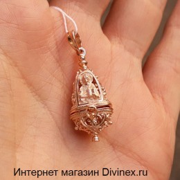 Ладанка золотая на шею Спаситель Владимирская без камней 49840