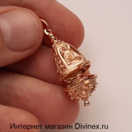 Ладанка золотая на шею Спаситель Владимирская без камней 49840