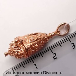 Ладанка золотая на шею Спаситель Владимирская без камней 49840