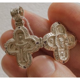 Крест мощевик нательный серебряный 40505