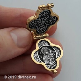 Мощевик серебро с позолотой нательный 46569