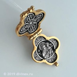 Мощевик серебро с позолотой нательный 46569