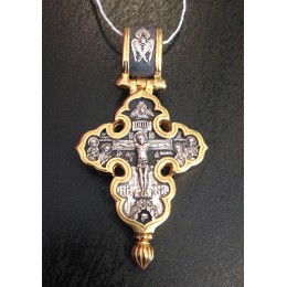 Крест мощевик серебряный Покров Богородицы 46570