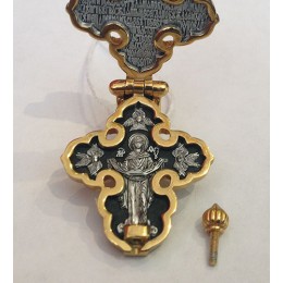 Крест мощевик серебряный Покров Богородицы 46570