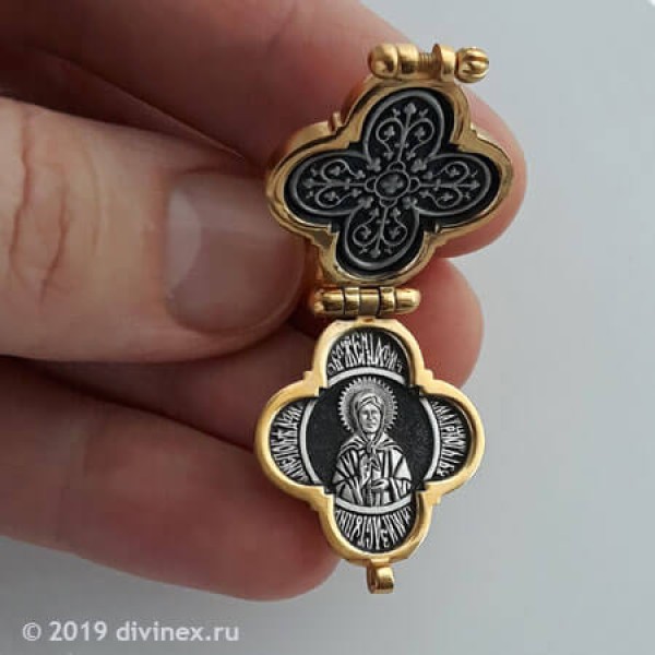 Православный мощевик четырехлистник подвеска Матроны