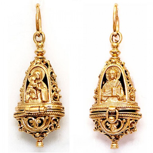 Ладанка золотая на шею Спаситель Владимирская без камней 49840