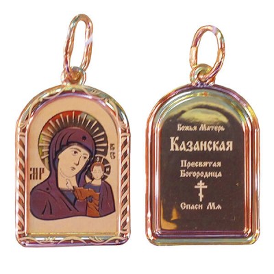Золотая подвеска икона Казанская Божья Матерь 32428