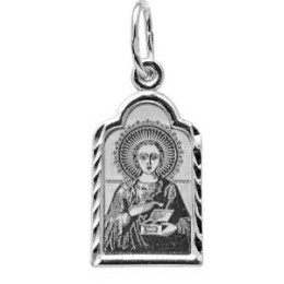 Серебряная подвеска Пантелеимон Целитель 11016